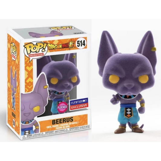 Funko Pop Dragon Ball Super Beerus 514 Funimation Exclusive Flocked