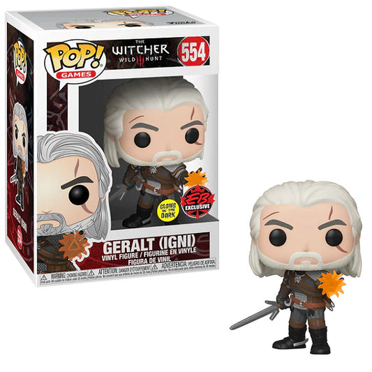 Funko Pop Games The Witcher Wild Hunt Geralt (IGNI) 554 EB Games Exclusive GITD