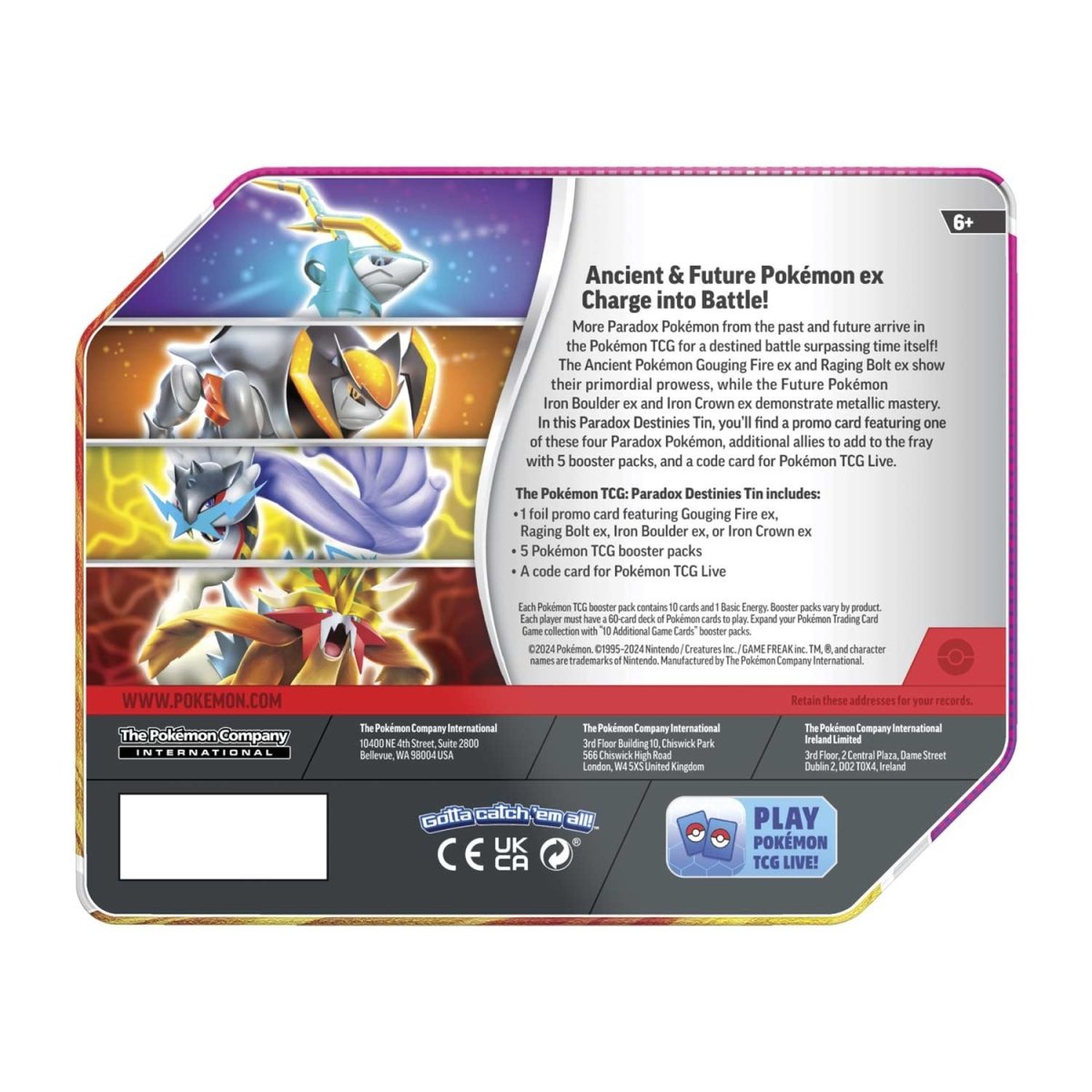 Pokemon Paradox Destinies Tin (Iron Crown ex)