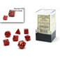 Dice Chessex Mini-Hedral 7-Die Set Glitter Ruby Red/Gold 20504