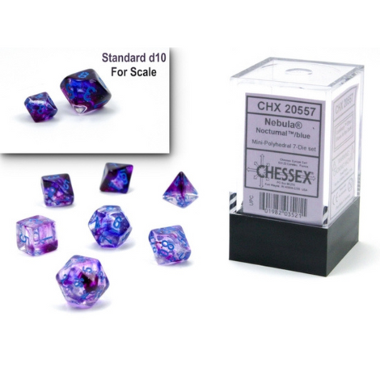 Dice Chessex Mini-Hedral 7-Die Set Nebula Nocturnal/Blue 20557