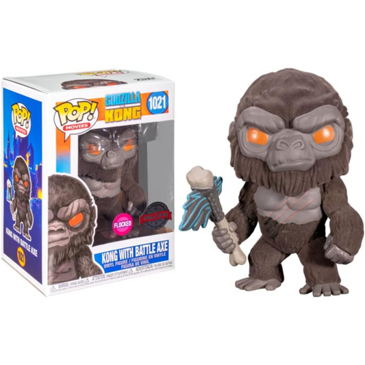 Funko Pop Godzilla VS. Kong Kong with Battle Axe 1021 Flocked Special Edition