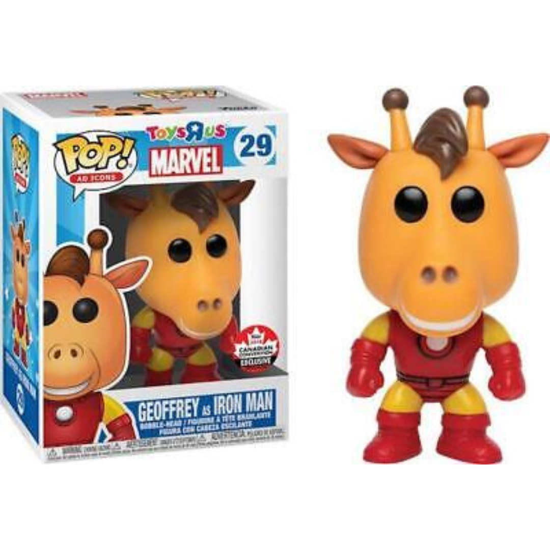 Funko Pop Marvel Toys R Us Geoffrey as Iron Man 29 2018 Fan Expo Exclusive