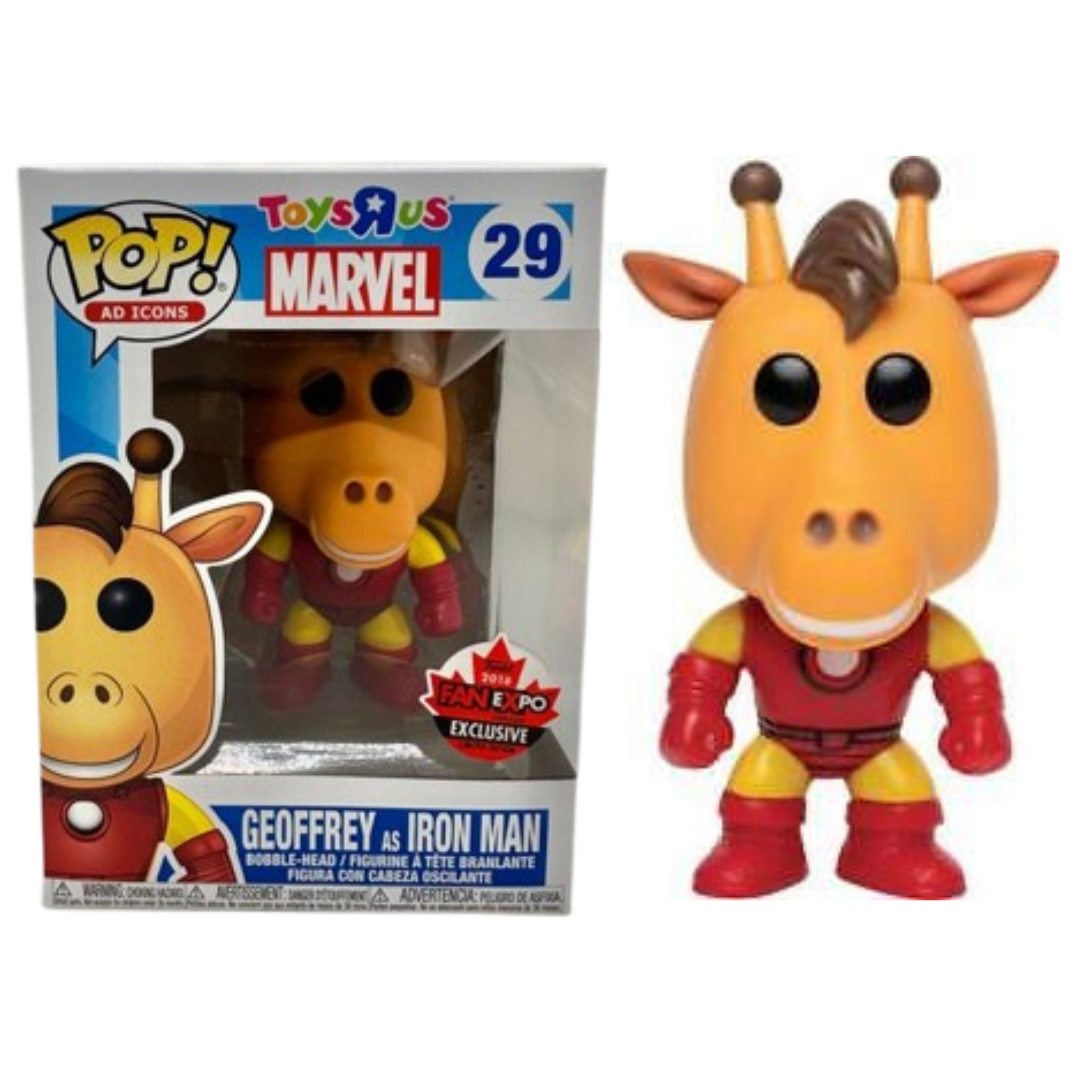 Funko Pop Marvel Toys R Us Geoffrey as Iron Man 29 2018 Fan Expo Exclusive