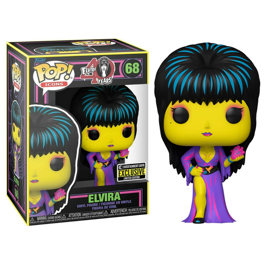 Funko Pop Elvira 40 Years Elvira 68 Blacklight Entertainment Earth Exclusive