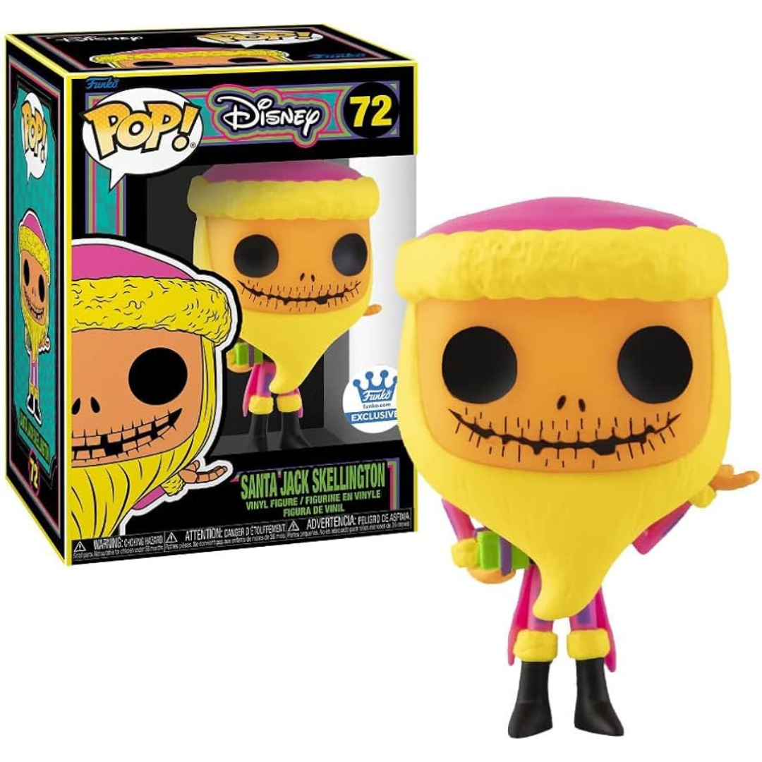 Funko Pop Disney Nightmare Before Christmas NBX Santa Jack Skellington 72 Blacklight Funko Exclusive