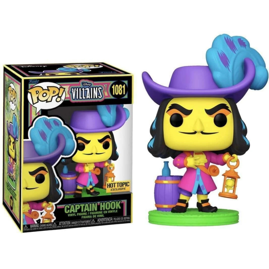 Funko Pop Disney Villains Captain Hook 1081 Blacklight Hot Topic