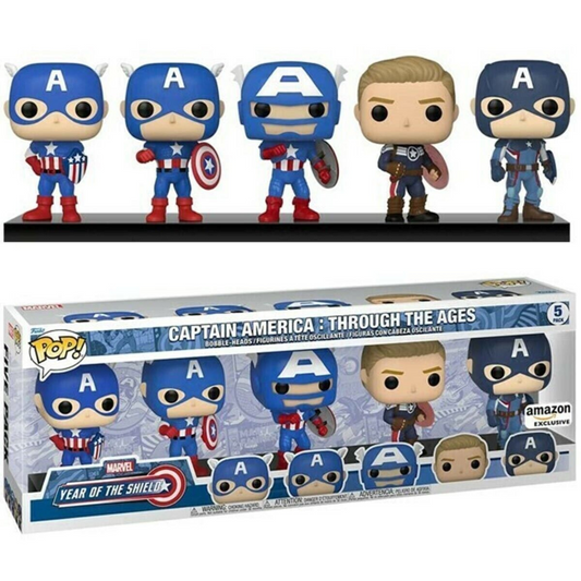 Funko Pop Marvel Year of the Shield Captain America: Through the Ages 5 Pack