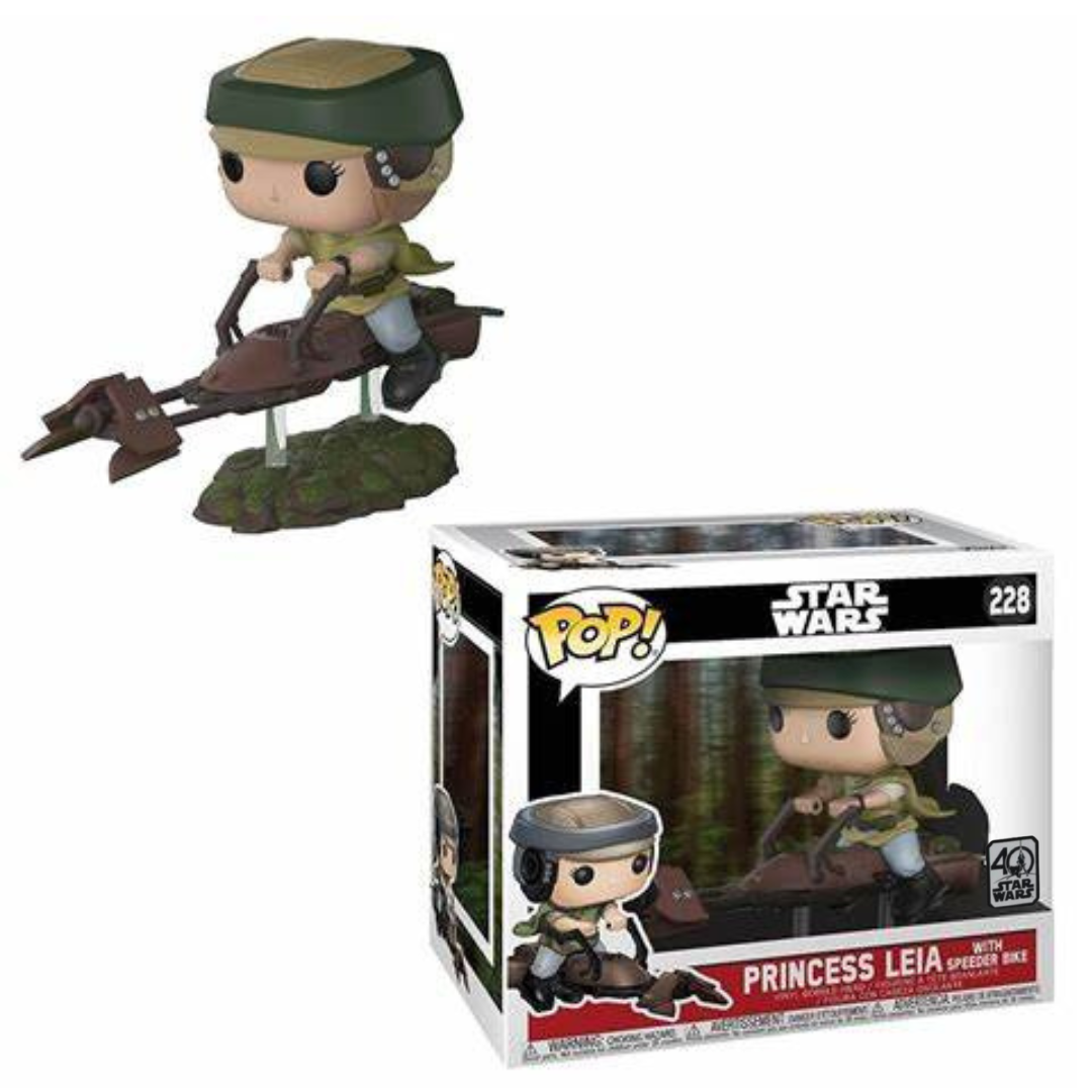 Funko Pop Star Wars Princess Leia (With Speeder Bike) 228 40 Years Exclusive