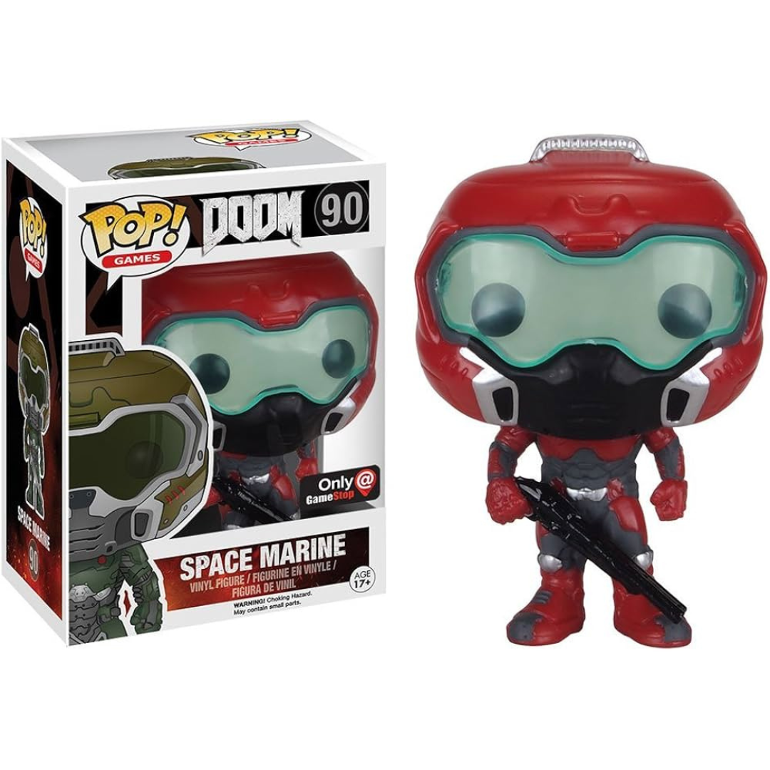 Funko Pop Games Doom Dom Marine 90 Gamestop Exclusive