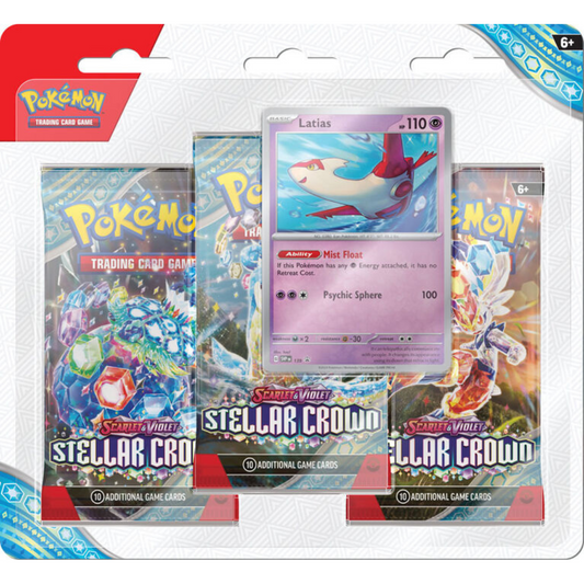 Pokemon Stellar Crown 3 Pack Blister