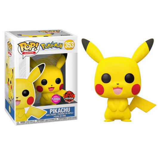 Funko Pop Pokemon Pikachu 353 EB Games Exclusive Flocked