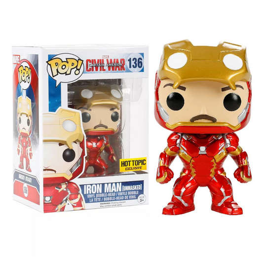 Funko Pop Marvel Iron Man (Unmasked) 136 Hot Topic