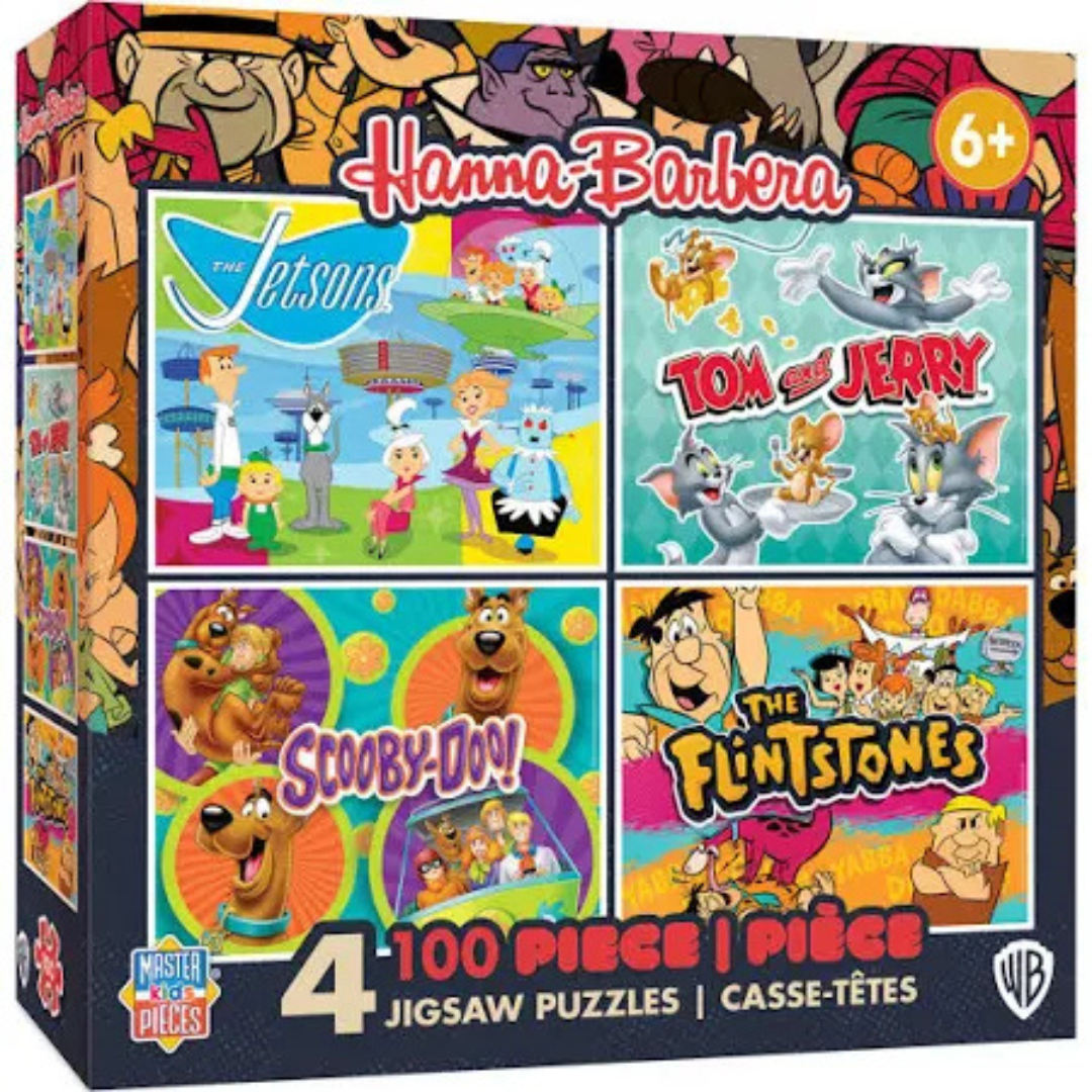 Puzzle Hanna-Barbera 4 Pack 4 x 100 PCS Puzzles The Jetsons / Scooby-Doo! / The Flintstones / Tom & Jerry